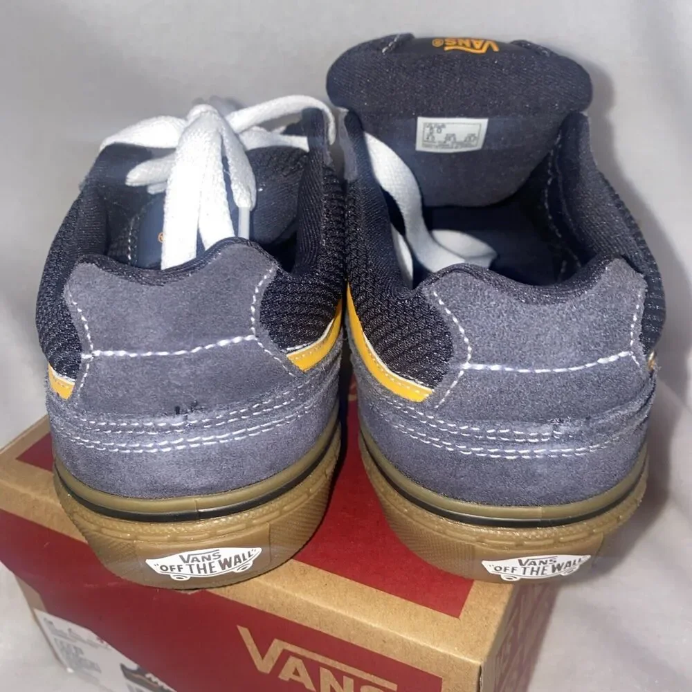 new Vans boys shoes Suede Sneakers Boy 5 low gray skater surf gray yellow